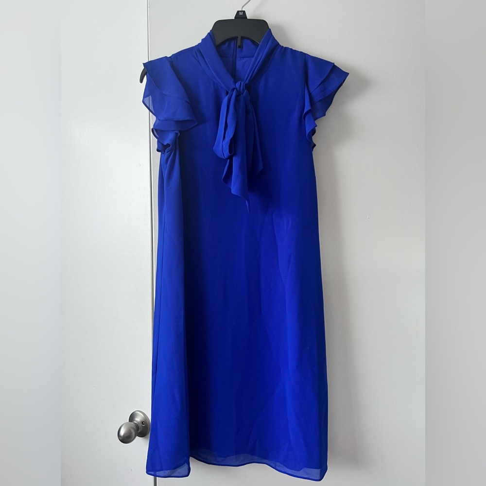 Vince Camuto Tie Neck Chiffon Shift Dress